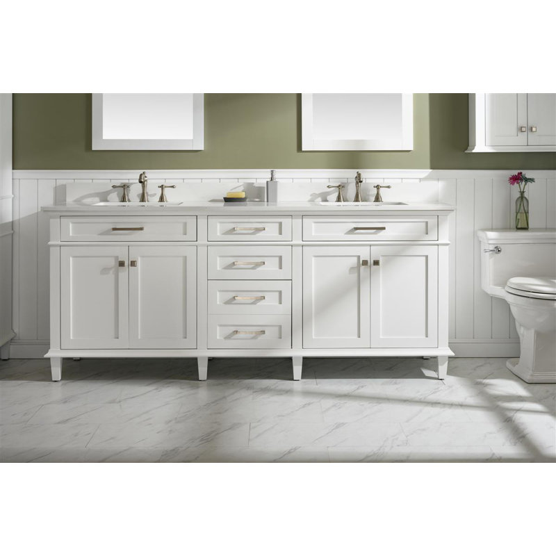 Ensemble de meuble-lavabo double 80 po Fadrique, Blanc
