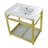 Kingston Brass Quadras 31-Inch Ceramic Console Sink with Steel Base and Glass Shelf-49619354-55384131