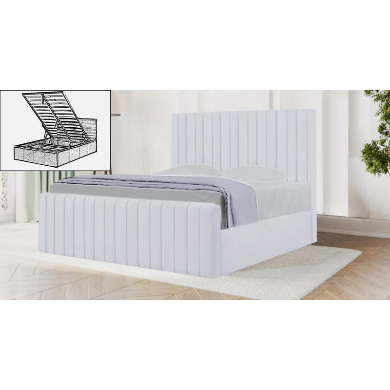 Sophia Storage Bed, Double (4'6), White