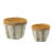 Set Of 2 Cement Planters With V Pattern, L:D10x8" S:D8