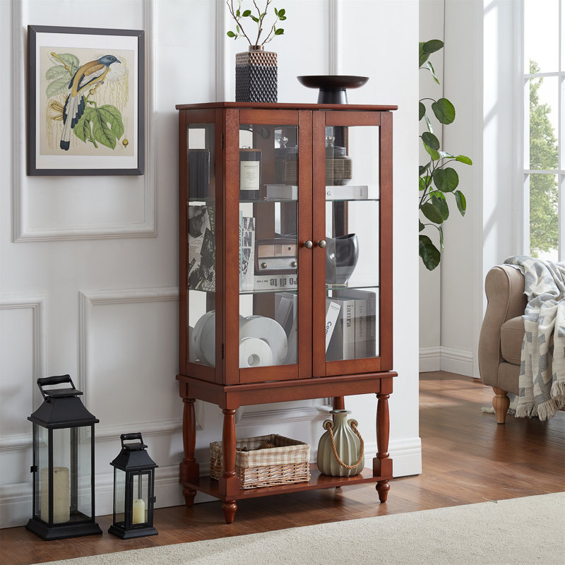 Vitrine lumineuse avec espace de rangement ouvert