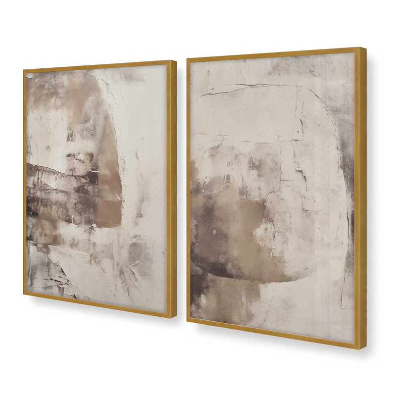 Mocha Musings, ensemble de 2 impressions dans un cadre, Or poli, H 21,25 po x l 34,5 po