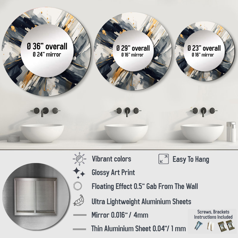 Miroir mural Sanborne, 29 po x 29 po