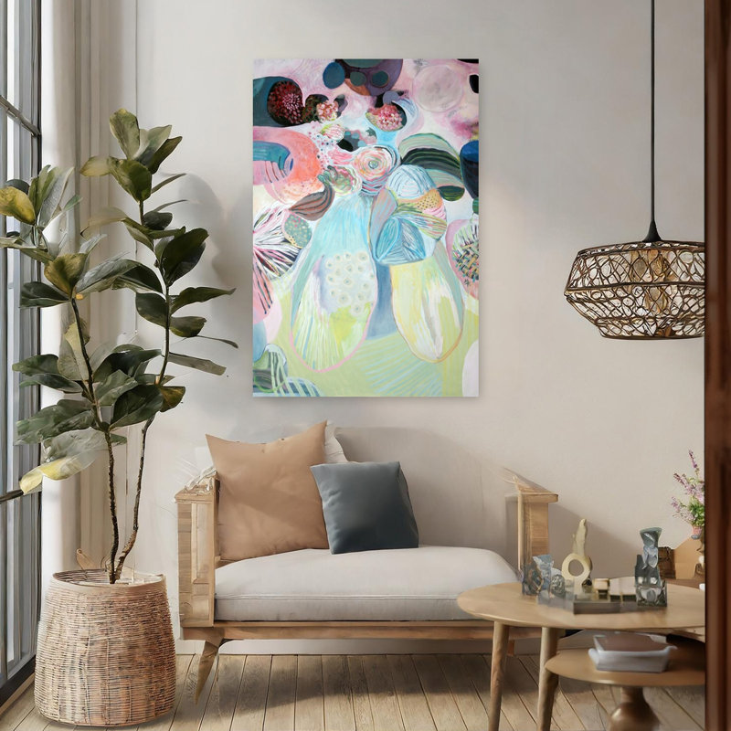 Art contemporain contemporain abstrait romantique, H 48 po x l 32 po