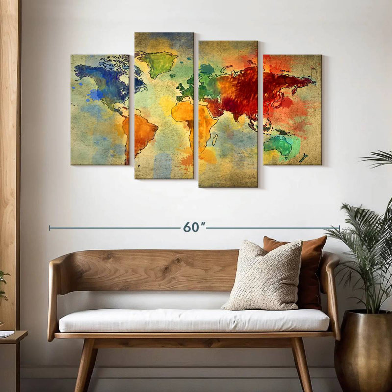 Aliaz World Travel Map, 32" H x 52" W