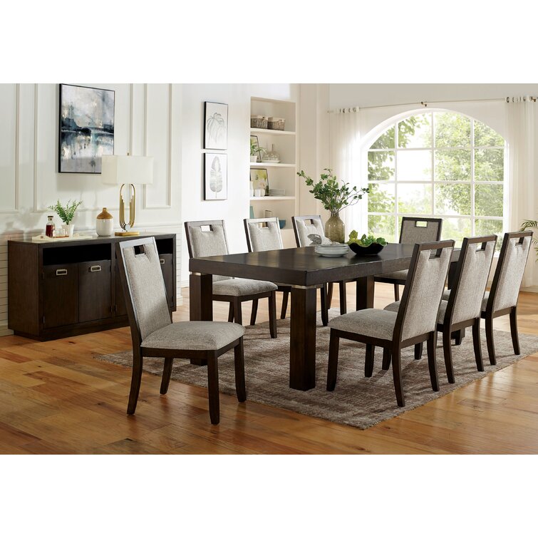 Lark Manor 10 Piece Dining Table Set - Ruger 9 - Piece Extendable Dining Set Canora Grey Chair Color: Beige