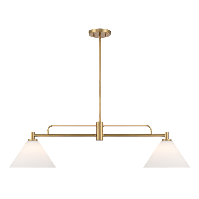 Oonagh 2-Light Chandelier in Natural Brass, Natural Brass