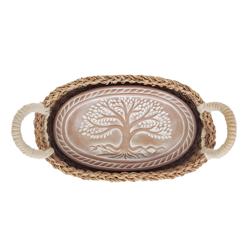 Réchaud à pain et panier - Arbre de vie ovale