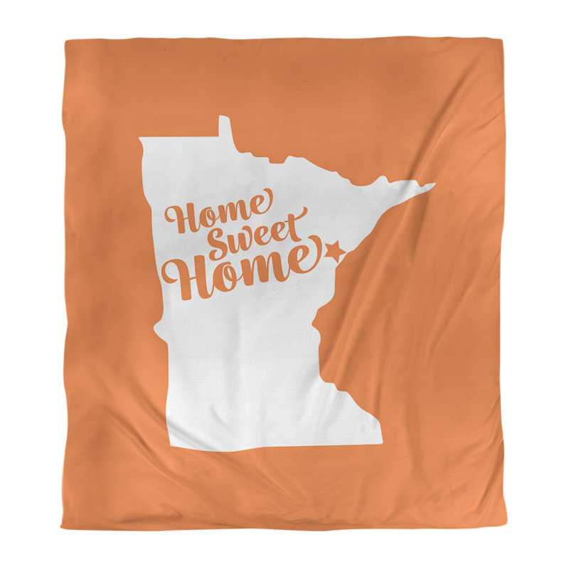 Duluth Modern & Contemporary Duvet Cover, Twin XL Duvet Cover, Orange, Brushed Polyester