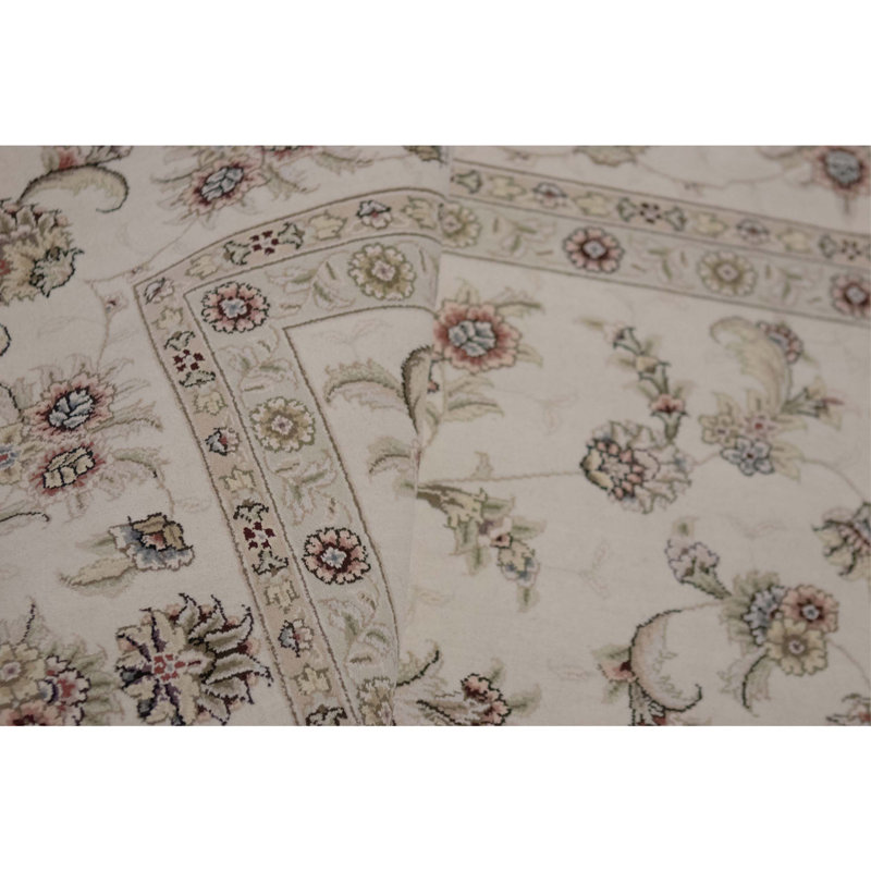 High-Quality Hand-Knotted Ivory Area Rug
