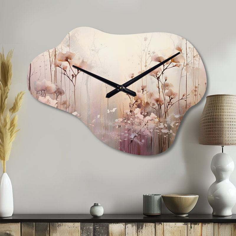 Horloge murale en métal Beige Ethereal Forest III - Botanicals, Petit