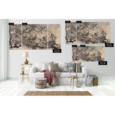 Tattooed Floral I 3-Piece Painting Print