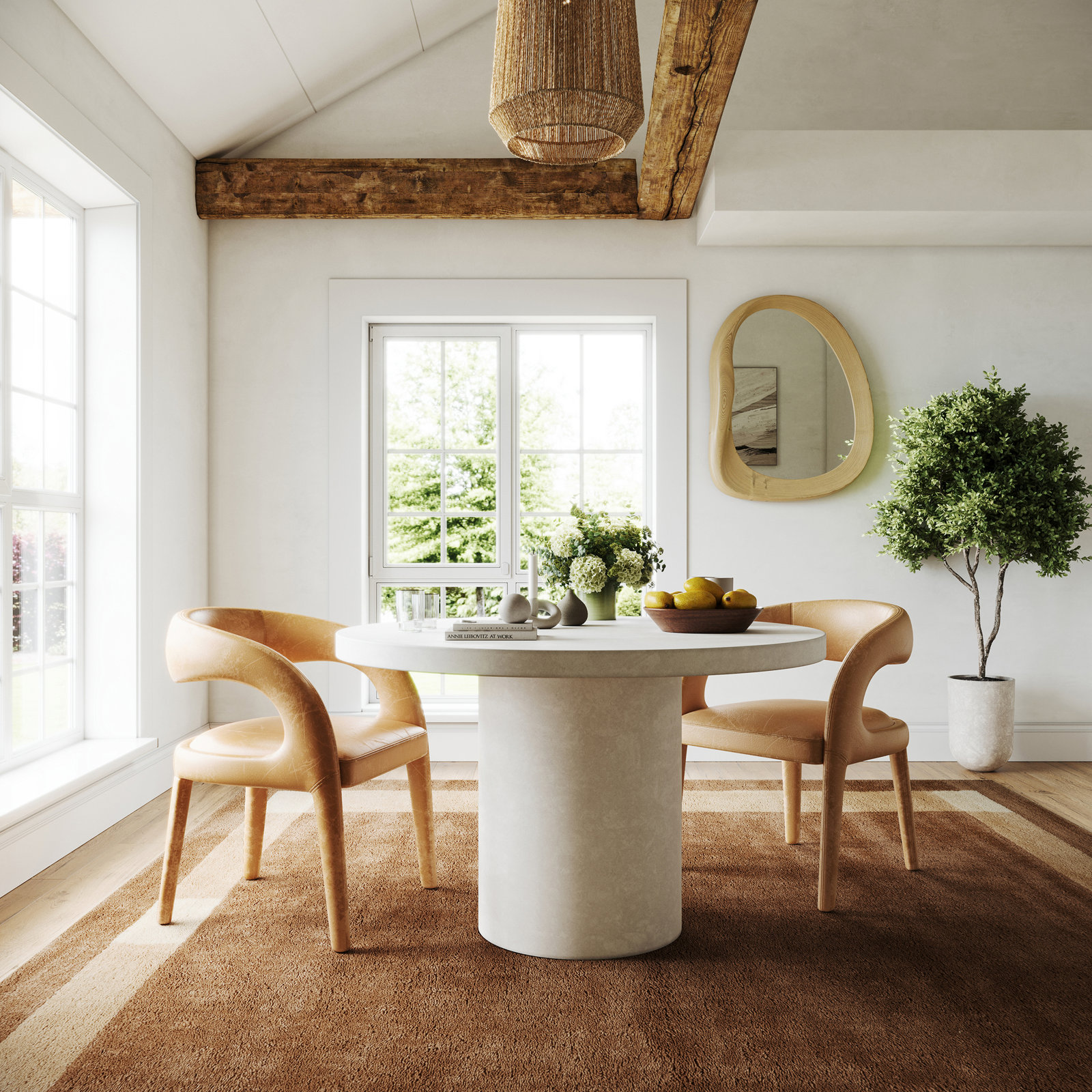 Bordered Hand-Tufted Rug, Rectangle 8'6" x 11'6"