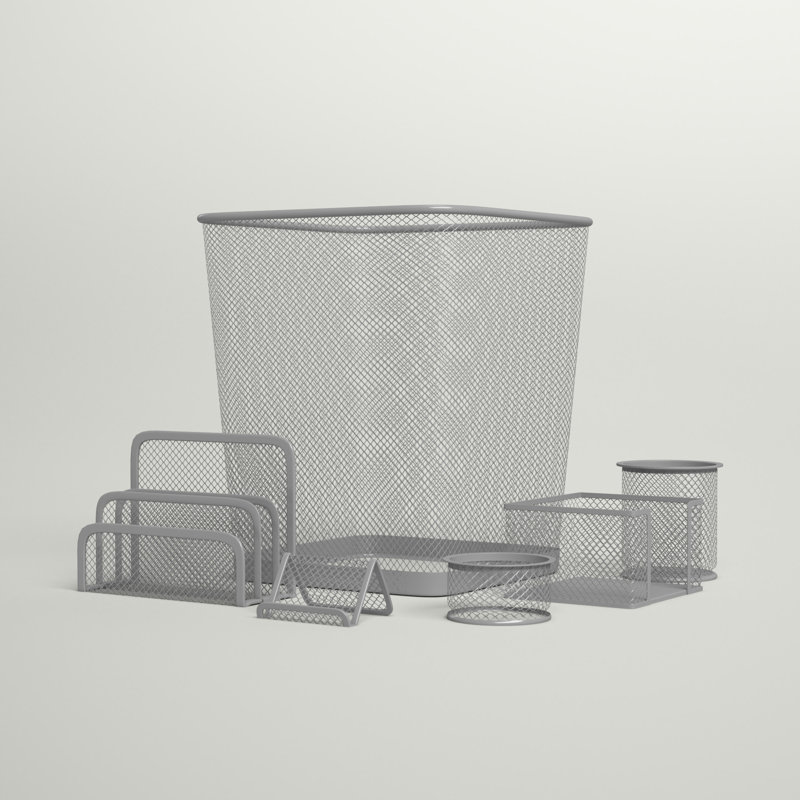 Ensemble de rangement de bureau 6 pièces, Argent
