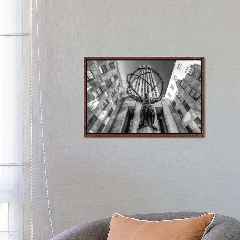 Atlas 1 Piece Wall Art on Canvas, 66.04 cm H x 45.72 cm W, Brown Framed