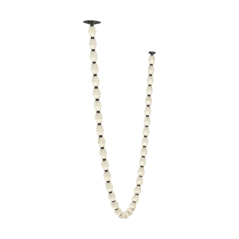 Sean Lavin Collier 240 Chandelier in Bronze with Alabaster shade, 3000K, 121.5" H x 2" W x 2" D, Bronze