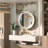 Gervon Lighted Surface Framed Round Medicine Cabinet Mirror Adjustable Shelf & AC Outlets-106226541-98501388