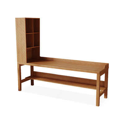 Bureau rectangulaire en bois massif brun