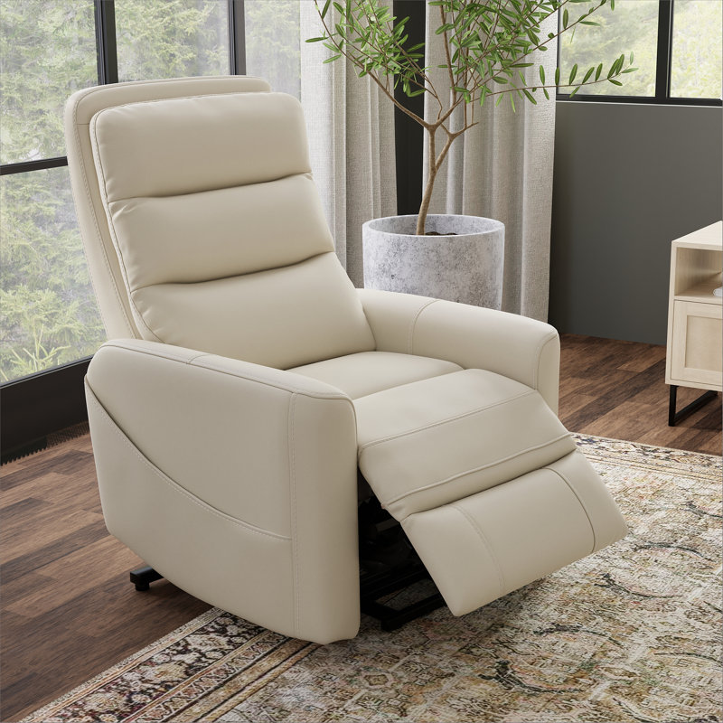 Fauteuil relevable en similicuir huître Bentley, Blanc cassé