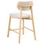 Upholstered Counter Stool with Solid Wood Frame-875575336
