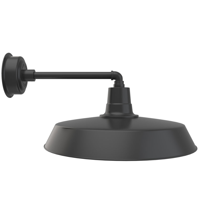 Luminaire de grange d'extérieur à DEL Haleigh, H 11 po x l 22 po x P 28 po, Noir mat