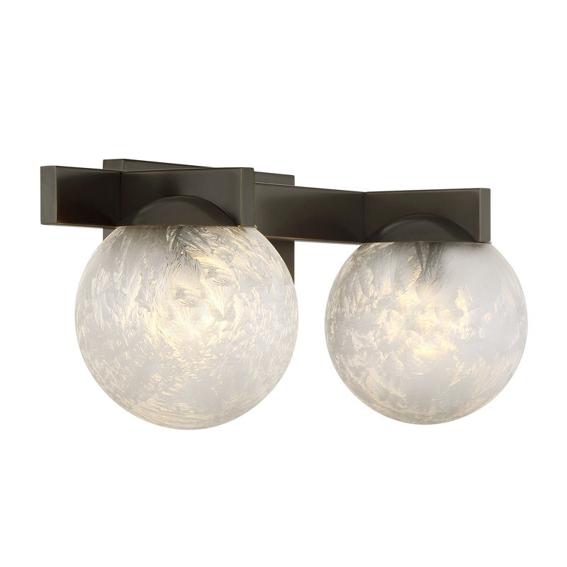 Luminaire pour meuble-lavabo Darien, Bronze, H 7,25 po x l 17 po x P 5,88 po, Deux lumières