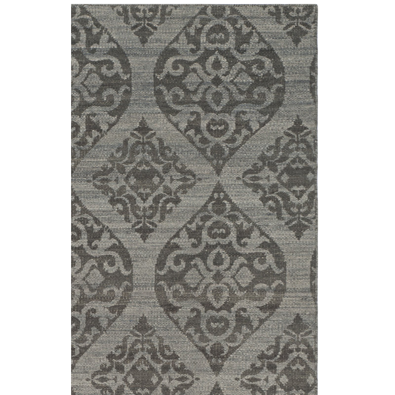 Tapis géométrique en laine tissé à la main Martim, Rectangle 4 pi x 6 pi