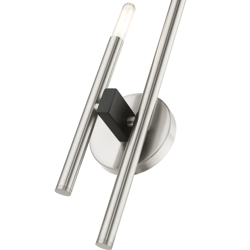 Steel Armed Sconce, Brushed Nickel