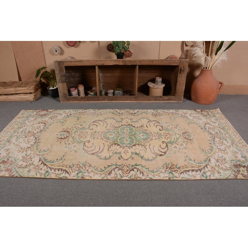 Modern Rugs, Turkish Rug, Vintage Rugs, Beige Anatolian Rugs, 4.2x9 ft Area Rugs, Cool Rugs