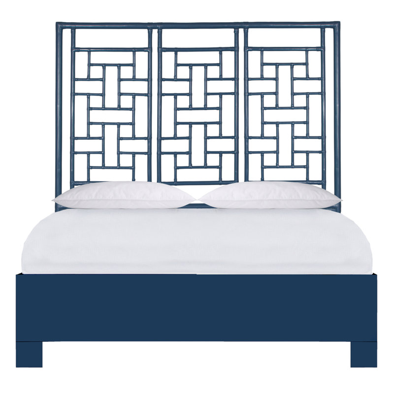 Lit plateforme Ohana, Bleu marine, Grand