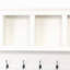 Arbre d'entrée de style ferme en bois avec 6 crochets, banc de rangement pratique en noyer avec tablettes réglables, armoire à chaussures d'entrée 4 en 1 avec 13 casiers pour vestibule, salon, H 76,7 po-1398322835