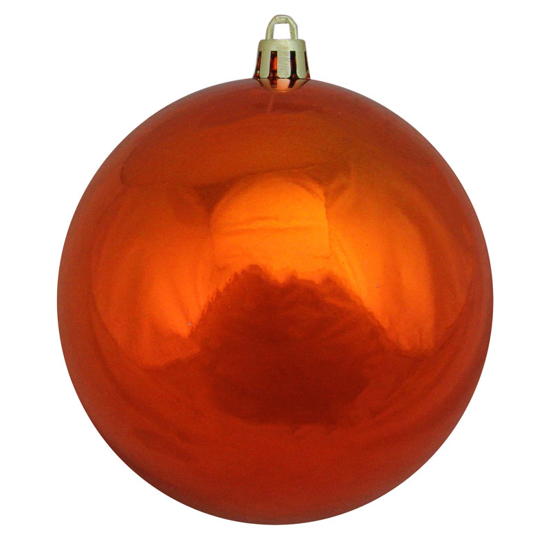 Boules de Noël Bubblegum incassables à 4 finitions, H 4 po x l 4 po x P 4 po, Orange brûlé brillant