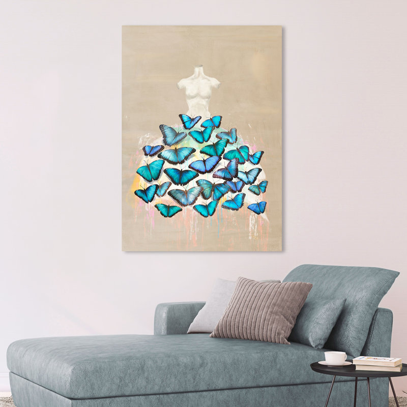 Dress Of Butterflies II by Kelly Parr - Wrapped Canvas Print, 80cm H x 60cm W x 4cm D
