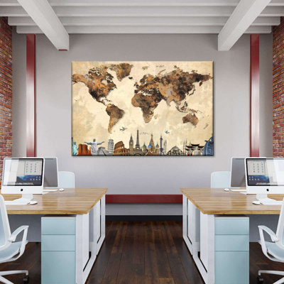 Rustic Map Canvas Print