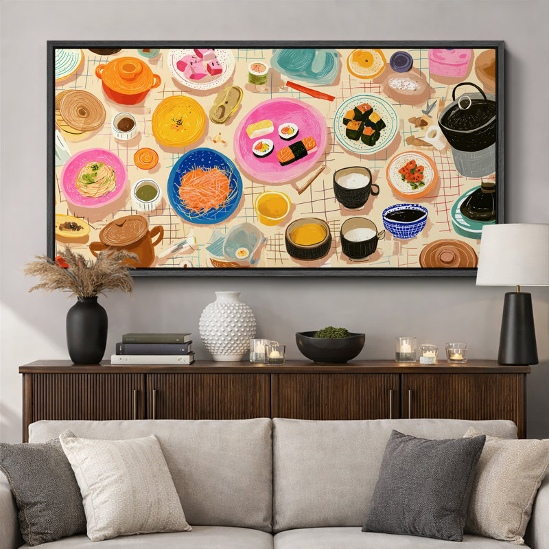 Impression sur toile encadrée, colorée, sushi, nourriture, cuisine, salle à manger, très grandes photos, H 30 po x l 60 po