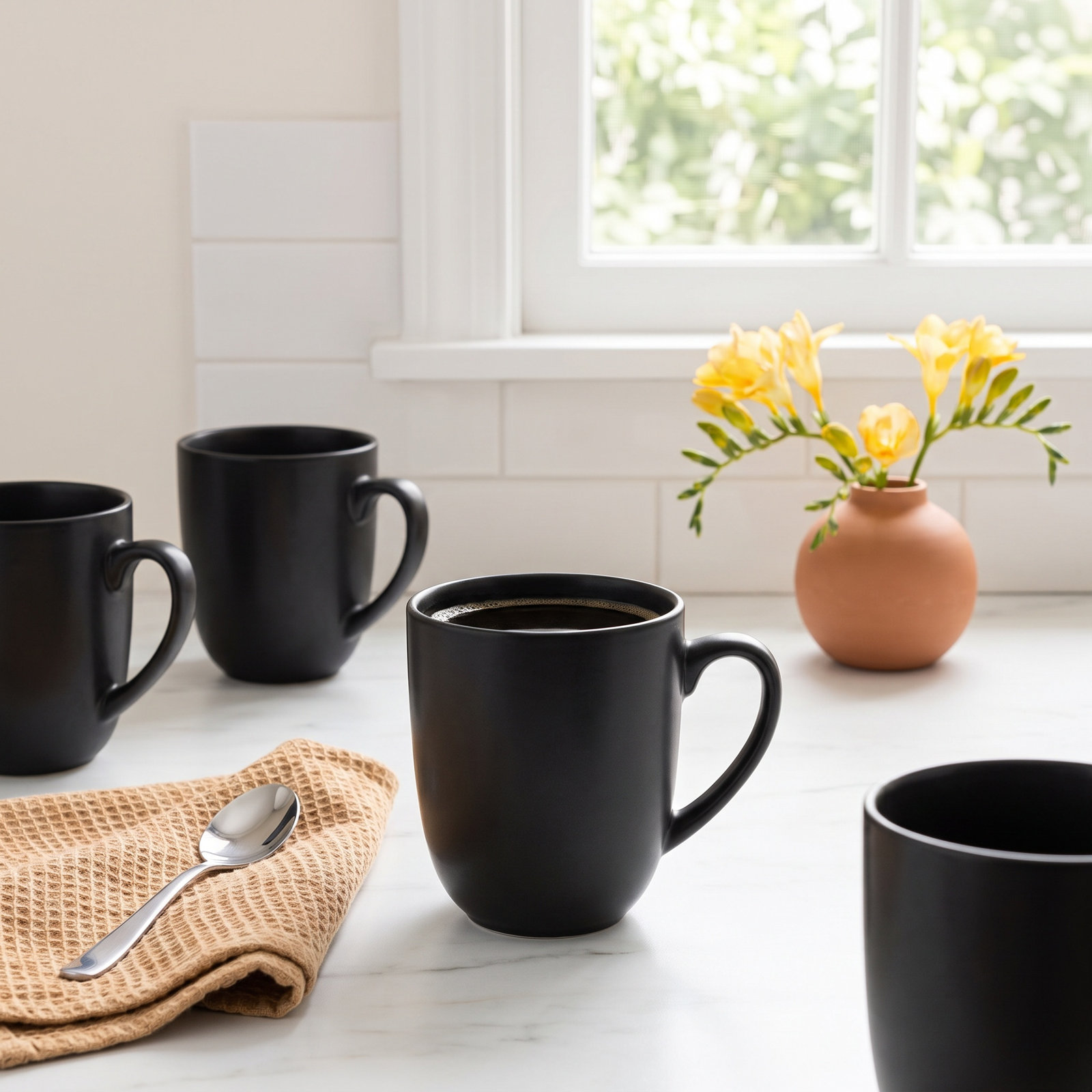 Coupe Stoneware Mug, Black