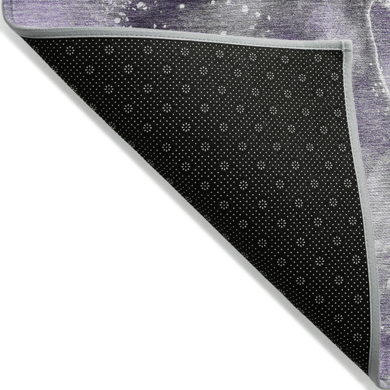 Tapis extérieur lavable antidérapant 2 pi x 3 pi gris et mauve