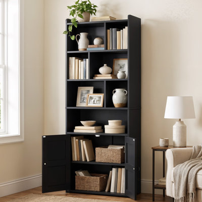 Bookcase With Open Cubbies & Cabinet