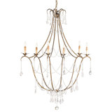 Elizabeth 6 - Light Candle Style Empire Chandelier with Crystal Accents