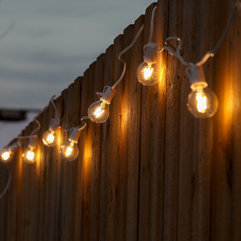 Pro 12-Light 26 ft. Outdoor Plug-In LED 1-Watt G40 Soft Bulb String Lights, White