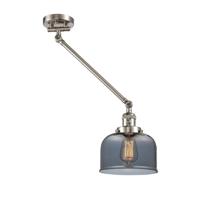 Kiger Swing Arm Sconce, Brushed Satin Nickel, Smoked