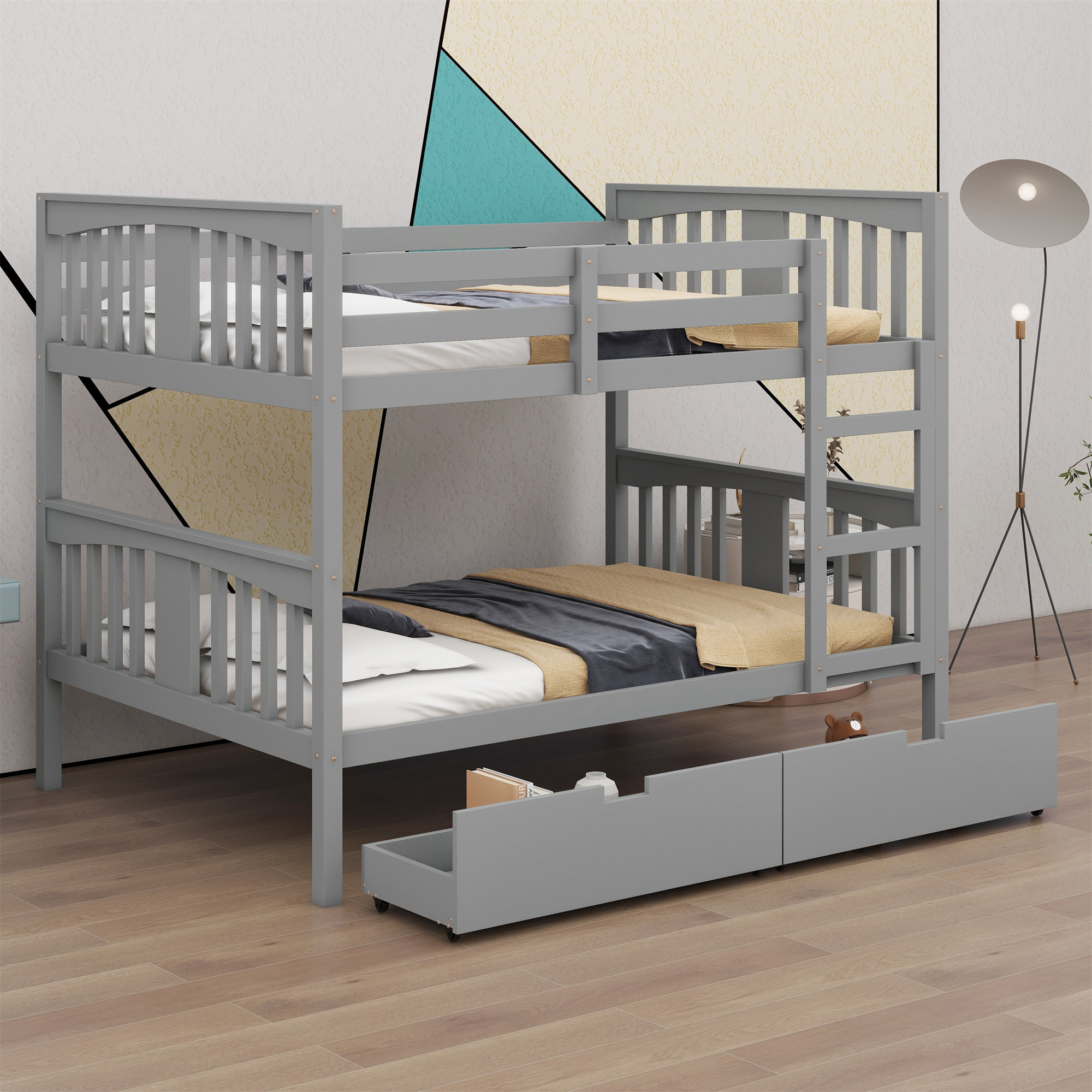 Harriet Bee Bunk Bed With Drawers And Ladder - Wayfair Canada