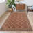 Modern Machine Washable Area Rugs Diamond Floor Mats with Non-Slip Backing, Non-Shedding Floral Print Accent Rug, Foldable Soft Low Pile Indoor Carpet-856637722