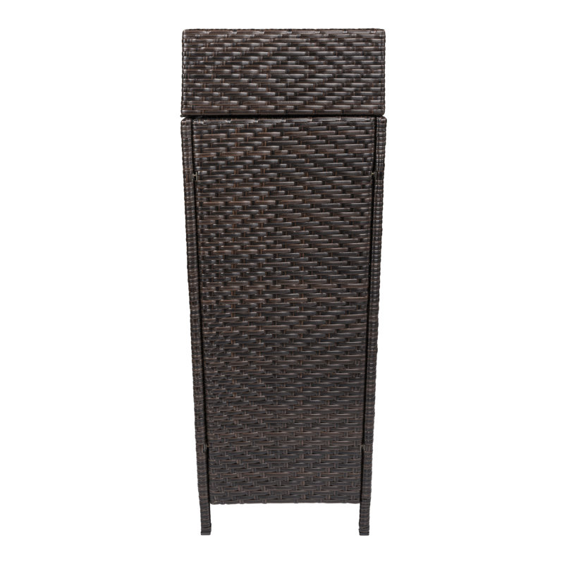 Keaton Brown 24.13-Gallon Wicker and Metal Outdoor Trash Can