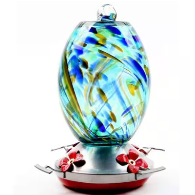 Cademon Glass Freestanding Hummingbird Feeder
