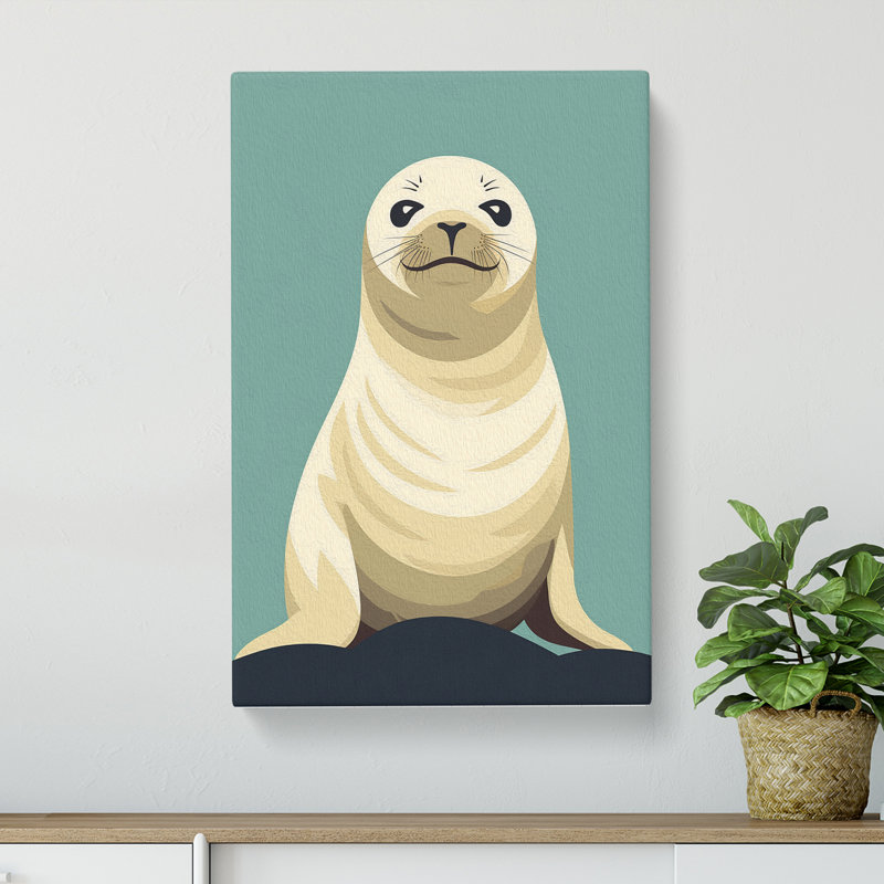 Seal Minimalism Art - Wrapped Canvas, 60cm H x 40cm W x 3cm D