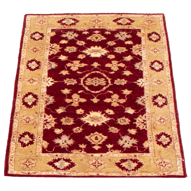 Tapis rouge foncé 3 pi 0 po x 5 pi 1 po Peshawar Oushak