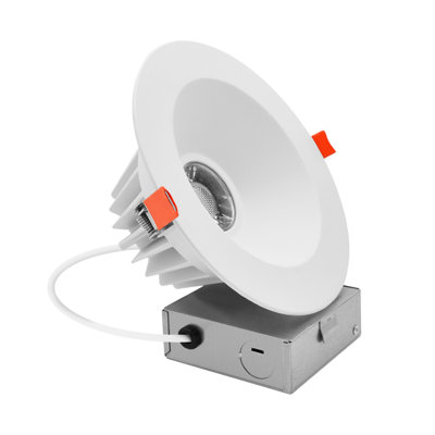Luxrite 6 In. LED Regressed Recessed Light, 5CCT, 10/15/20W, 800-1500LM, CRI90, Dimmable Canless Downlight, IC Rated, Damp Rated, ETL Listed