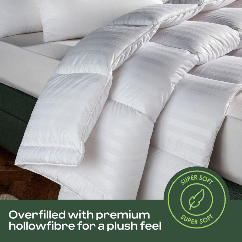 MHG Living Luxury Soft Touch Striped Microfibre 4.5 Tog Duvet – Anti-Allergy, Lightweight & Breathable Summer Quilt – Single, Double, King & Super King