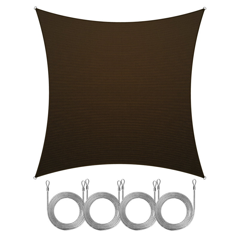 Voile d'ombrage Amgo, Brun, Bordure de jardin x 10 pi,